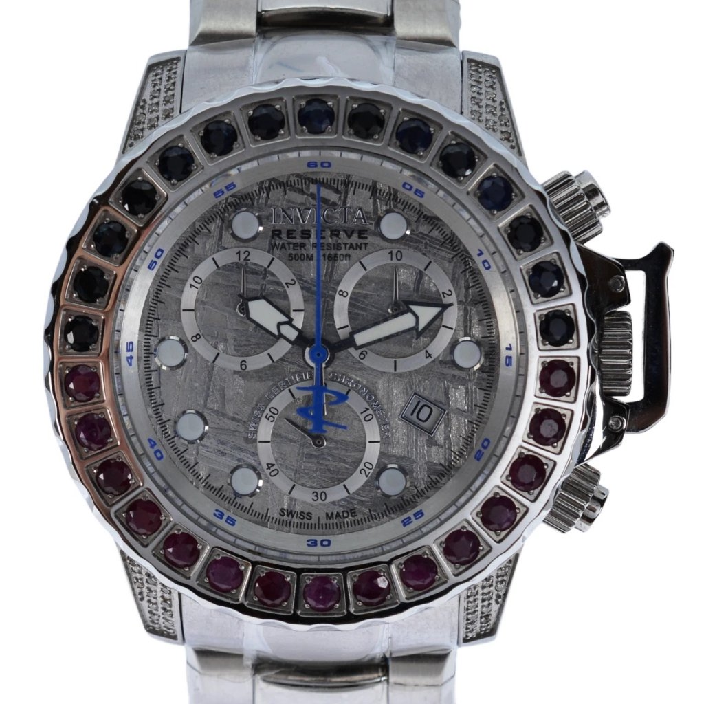 Mens 47mm Invicta Subaqua Le Diamond Sapphire Ruby Meteorite Watch Ref 16743